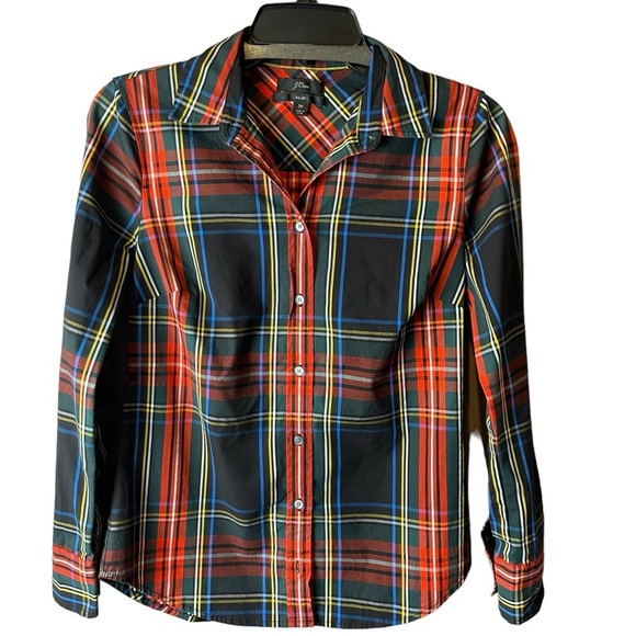 J. Crew Tops - J Crew Slim Stretch Perfect Shirt Stewart Tartan 2P